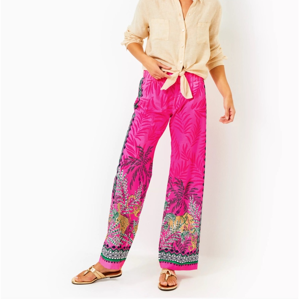 Lilly Pulitzer Pink Tropical Print Pants